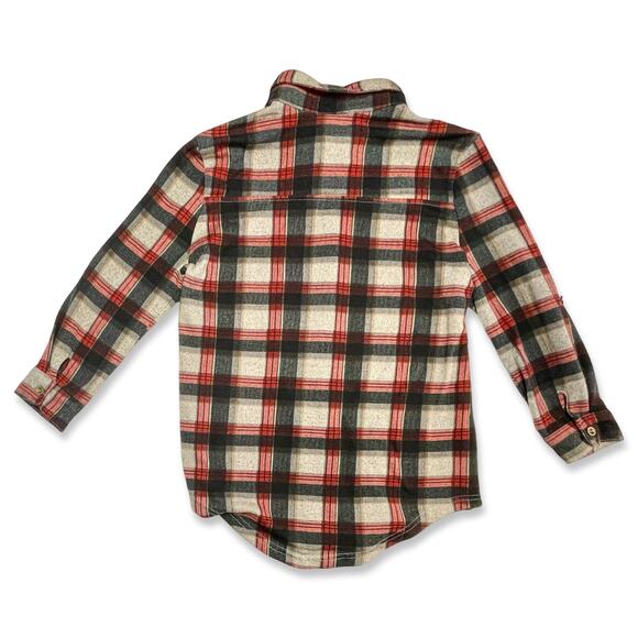 Kontrol Plaid Flannel Button-Down Red Gray Cream Women’s Medium - Picture 2 of 10